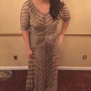 Nude beaded party gown